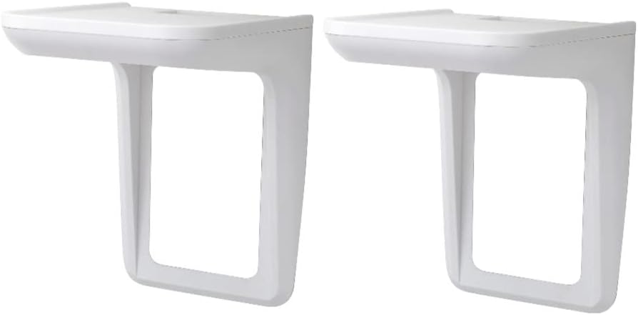 Knox Gear Outlet Wall Shelf with Built-in Cable Management Channel Multi-Purpose Outlet Organizer for Bathroom Accessories, Google Home, Amazon Echo, Dot, and Bluetooth Speakers, White (Pack of 2)