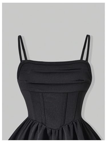 SHENHE Girl's Summer Spaghetti Strap Ruffle Flowy Fit and Flare Party Dance Corset Dress3