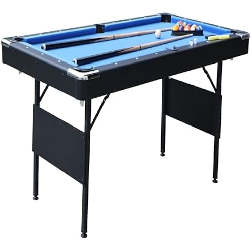 5.5 FT Billiards Table,Stable Pool Table,Portable Pool Billard Table Includes Full Set of Balls,2 Cue Sticks,Chalk,and Felt Brush,Foldable&Easy Assembly for Adult/Teenagers/Kids/F