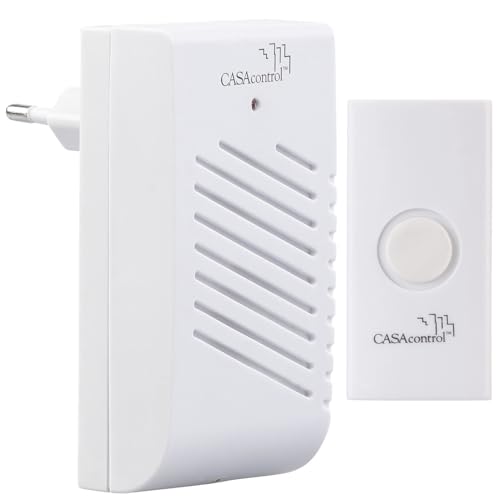 CASAcontrol Türglocke: Steckdosen-Türklingel mit Funk-Klingeltaster und...