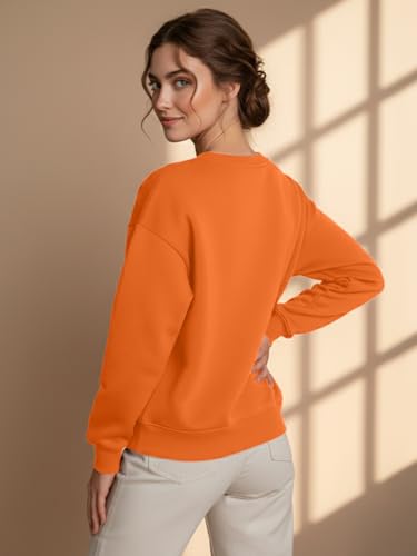 Image of LEOTUDE Women's Loopknit Boyfriend /Loose Fit Round Neck Sweatshirt (Color Black)