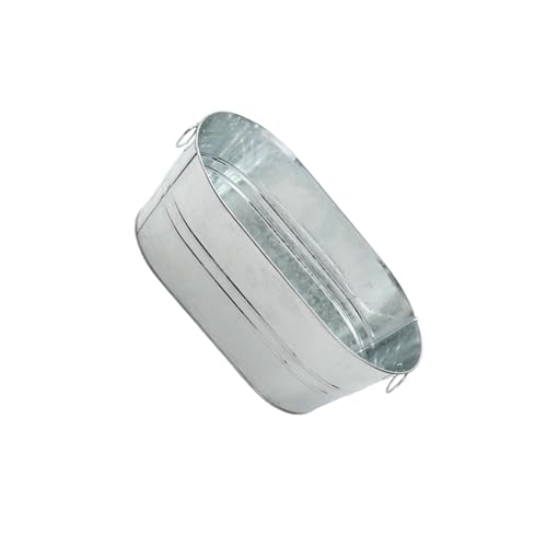 ALCXAZS Cubeta de hielo de exquisita elaboración, recipiente galvanizado, fácil limpiar, ideal para cualquier evento. Cubeta para bebidas con asa, metálica para cerveza.