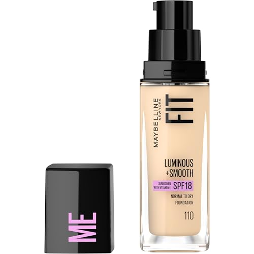 Maybelline New York Make Up, Fit Me! Foundation mit LSF18, Für makellose Haut, Alle Hauttypen, Nr. 110 Porcelain, 30 ml