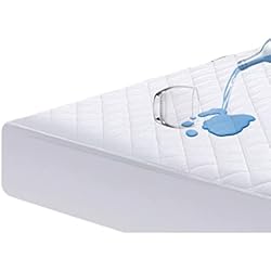 Protector Para Colchón Doble IMFAA - Protector de colchón acolchado impermeable extra profundo para colchón antialérgico y transpirable en doble-40 (137 x 190 cm)