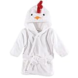 Hudson Baby Unisex Baby Plush Animal Face Bathrobe, Chicken, 0-9 Months