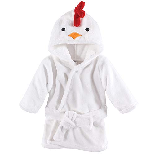 Hudson Baby Unisex Baby Plush Animal Face Bathrobe Chicken, 0-9 Months