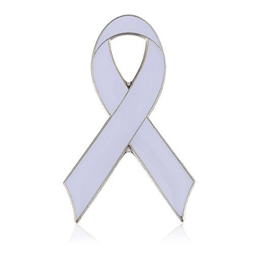 Image of Bone Cancer Awareness Pins - White Ribbon Pin