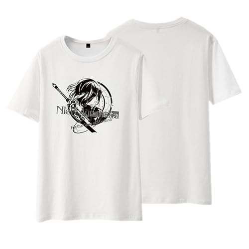 Anime Game NieR: Automata Yorha No.2 Type B Summer Refresh - Camisetas de dibujos animados utilizadas para fanáticos del Manga 2B, regalo de cosplay, Blanco 2, S