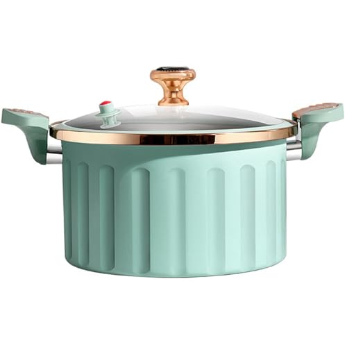 Micro olla a presión, enamel de gran capacidad en la olla de presión pequeña con tapa visible, mango y válvula de seguridad, descompresión rápida Pot de guiso antiadherente para todo tipo de estufa
