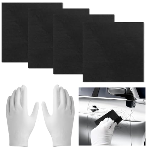 lyehip Upgrade Nano Sparkle Cloth Car Scratch Remover 5 Pcs with Glove, Nano Magic Sparkle Cloth for Car Vehicles, Easily Repair Paint Scratch, Water Spots, Swirls - Achieve, Residues