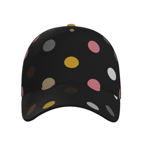 Gorra de béisbol con visera curva y puntos coloridos miniatura 2