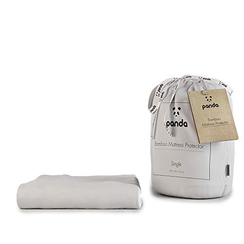 Panda Bamboo Mattress Protector (Single: 90 x 190 x 32 cm) White