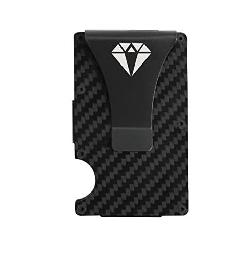 Eazy Minimalist Slim Wallet for Men - RFID Blocking Gun Metal Card/Cash Holder (Carbon Fiber, black)