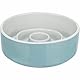 TRIXIE Slow Feeding Napf, Anti Schling Napf Für Hunde, Keramik, 0,45 L/Ø 14 cm, ‎grau/blau,1 stück (1er Pack) - 24520