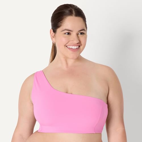 Image of Amazon Essentials Women's Active FormFlex Buttery Soft Light Support One Shoulder Strappy Back Sports Bra