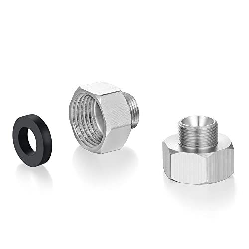 4 pack Water pipe adapter, Brass Pipe Fitting,1/2 inch Female to 3/8 inch Male Reducer Adapter,Compression Fitting for Kitchen Bathroom Faucet, Pipe Connector with Rubber Washer