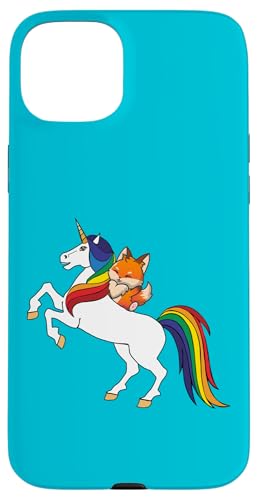 Funny Womens Girls Kids Kawaii Unicorn Red Fox Lover �X�}�z�P�[�X iPhone 15 Plus �p