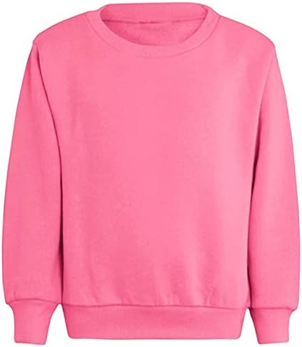 Generation-Plus+® Kids Boys Sweatshirt Back to School Fleece Jumper - Girls Plain Crew Round Neck Pullover Uniform Sweater Top Size Age 5-13 Years