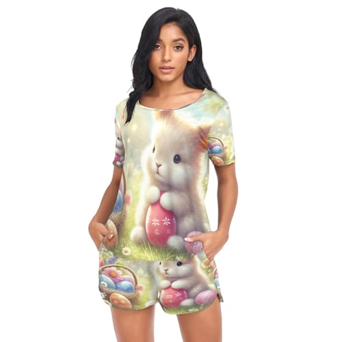 Pyjama lapin et papillon de Pâques 2 pièces pour femmes taille S - 5