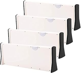 Lawei 4-Pack Adjustable Drawer Organizer Dividers with Foam Ends - for Kitchen, Dresser, Bedroom, Bathroom, Office Storage