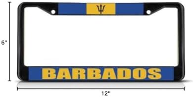 Fastasticdeals Barbados Flag License Plate Frame Tag Holder Cover image 3
