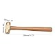PandaHall 1 Pfund Messing Hammer Aus Massivem Messing Mit Holzgriff Für Werkzeuge Zur Herstellung von Schmuck, 298x76x30 mm