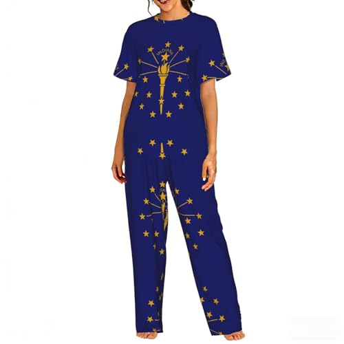 Ensemble de pyjama doux pour femme imprimé Indiana vêtement de nuit confortable