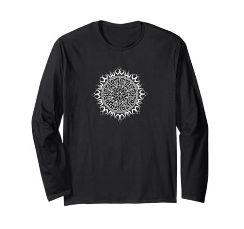 Mandala and Geometric Inspired Pattern Long Sleeve T-Shirt