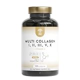 MULTI COLLAGENE Idrolizzato 1650mg. Peptidi di Collagene Marino e Bovino Tipo 1, 2, 3, 5, 10. Collagene Integratore per Articulazioni, Pelle e Ossa + Vitamina C. 180 Capsule. N2 Natural Nutrition