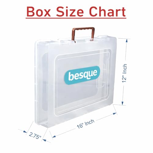 Image of Besque Multipurpose Plastic Rectangular Storage Box with Locks and Handle, Matte Finish for Saree, Laptop, Books (5)