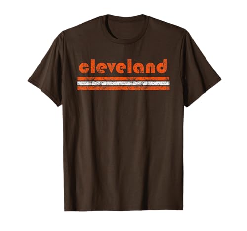 Cleveland Ohio Vintage Three Stripe Weathered T-Shirt