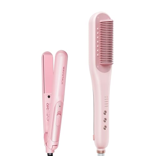 Wavytalk Mini Flat Iron and Steam Hair Straightener Brush