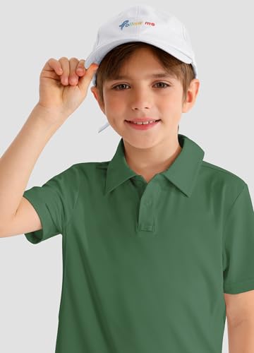 Image of MIVEI Kids' Performance School Uniform Polo Shirt Breathable UPF50+ | Youth Boys Girls Short Sleeve Golf Collared Shirts Grid Dry Fit Wrinkle Free Stretch Lightweight Cool Athletic Button Dress