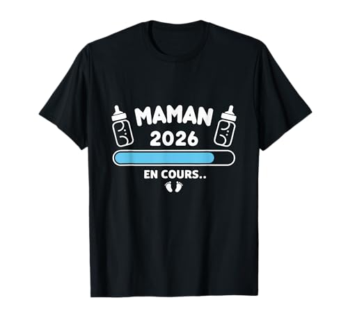 Maman en Cours 2026 Annonce Grossesse Cadeau Futur Mama T-Shirt