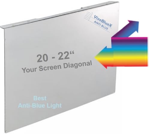 Vizobluex B078GY47V5 20-22 Inch Anti-Blue Light Filter For Computer Monitor. Blue Light Monitor Screen Protector Panel (19.7 X 12.0 Inch). Blocks Blue Light. Fits Lcd cover