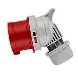 REV CEE-Stecker, 400V, 16A, 5-polig, gewinkelt, 3Ph + N + PE, wasserdicht IP44, rot