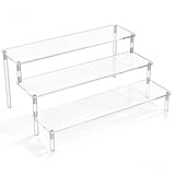 Acrylic Display Risers,Clear Display Risers Stand Small Mini Shelf 3 Tiered Cupcake Stand for Food Desserts Stand Shelves for Party Perfume Organizer Toys Figures Collections Cosmetic Products Tabletop Use