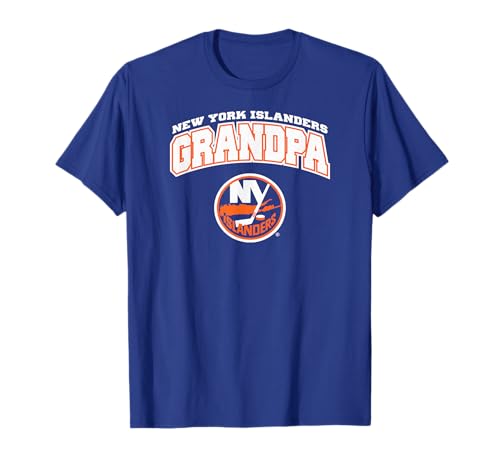 Mens New York Islanders Grandpa Logo Blue NHL Officially Licensed T-Shirt