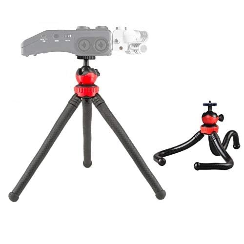 12'' Flexible Tripod Stand for Zoom Recorder H6 H5 H4n H2n H1n - Acetaken Black+red