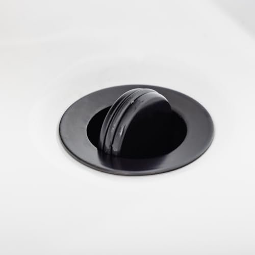 Image of Flip-Top Matt Black Click-Clack Basin Waste - Matt Black - Stainless Steel - G1 1/4" Connection - Slotted Design