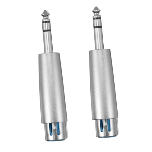 Housoutil 2 pièces Adaptateur TRS vers XLR Femelle Connecteur Audio Nickelé pour Microphone Conversion Signal Haute Accessoire Remplacement Câble Microphone