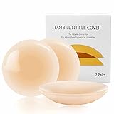 LOTBILL Pasties Nipple Covers,3.3' Best Size Fits A-C Cups Nipple Covers for Women,Nipple Cover lingerie for women,Reusable Adhesive Silicone Nipple Cover,2 Pairs,Light Skin Tone.