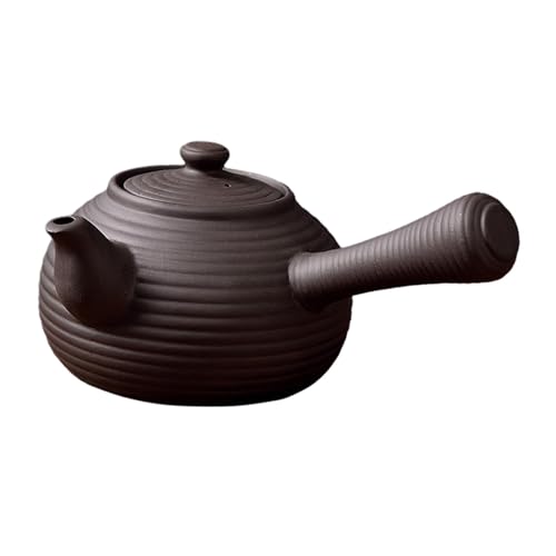 NonMiFyR Tetera de Cerámica con Calentador de Té, Tetera Tradicional China para Hervir Agua, Ideal para La Cocina, Camping, Hogar, Picnic Y Senderismo, Negro 500ml, Individual