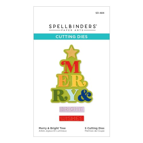 Spellbinders Merry & Bright Tree Etched Dies, Metal