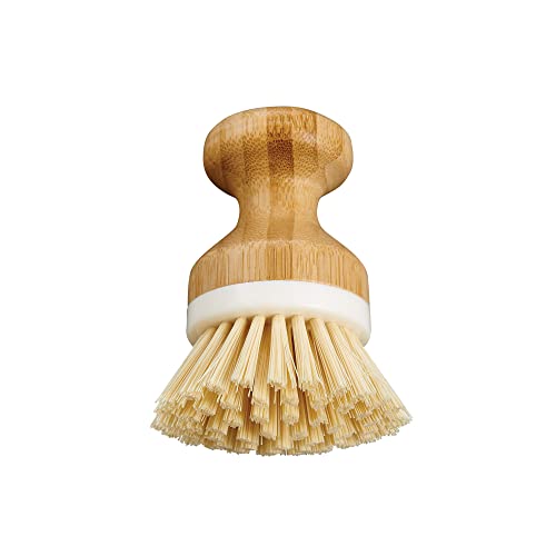 Image of HIC Kitchen Vegetable Scrubber Dishwashing Brush, Bamboo with Non-Scratch Bristles
