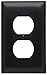 Pass and Seymour TP8BKCC25 Trade Master Nylon Wall Plate with One Duplex Receptacle Opening, One Gang, Black