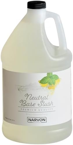 Narvon Slushy Syrup Concentrate - 4.5:1 Ratio, Makes 44 Servings (16 oz) - Bulk 1 Gallon Bottle for Slushie & Granita Makers, Margaritas, and Frozen Cocktails (Neutral)