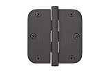 Emtek 9100 Steel Hinges (Pair) - SD - 5/8" Radius Corners - 3 1/2" x 3 1/2" - 910334 - Satin Brass (