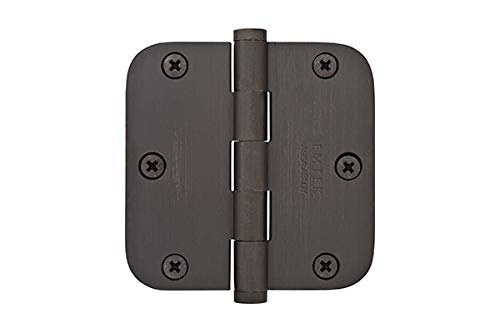 Emtek 9100 Steel Hinges (Pair) - Sd - 5/8" Radius Corners - 3 1/2" X 3 1/2" - 910334 - Satin Brass (Us4) #TOP2