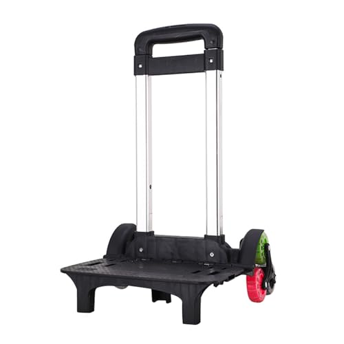 Xinsheinelry Carro de mochila con 6 ruedas, carrito de equipaje plegable, carrito de mano de aleación de aluminio para mochilas escolares y mascotas